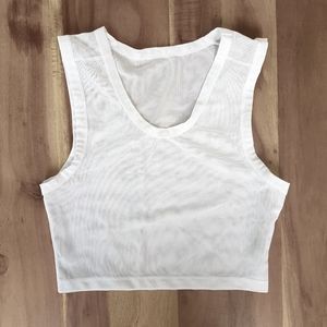 BuffBunny Sheer White Crop Top • XS